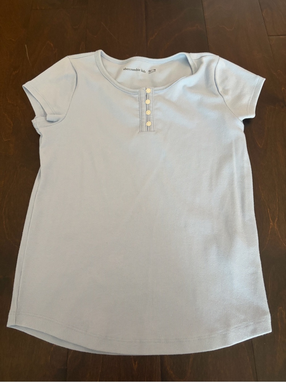 abercrombie kids pastel blue short sleeve henley tee